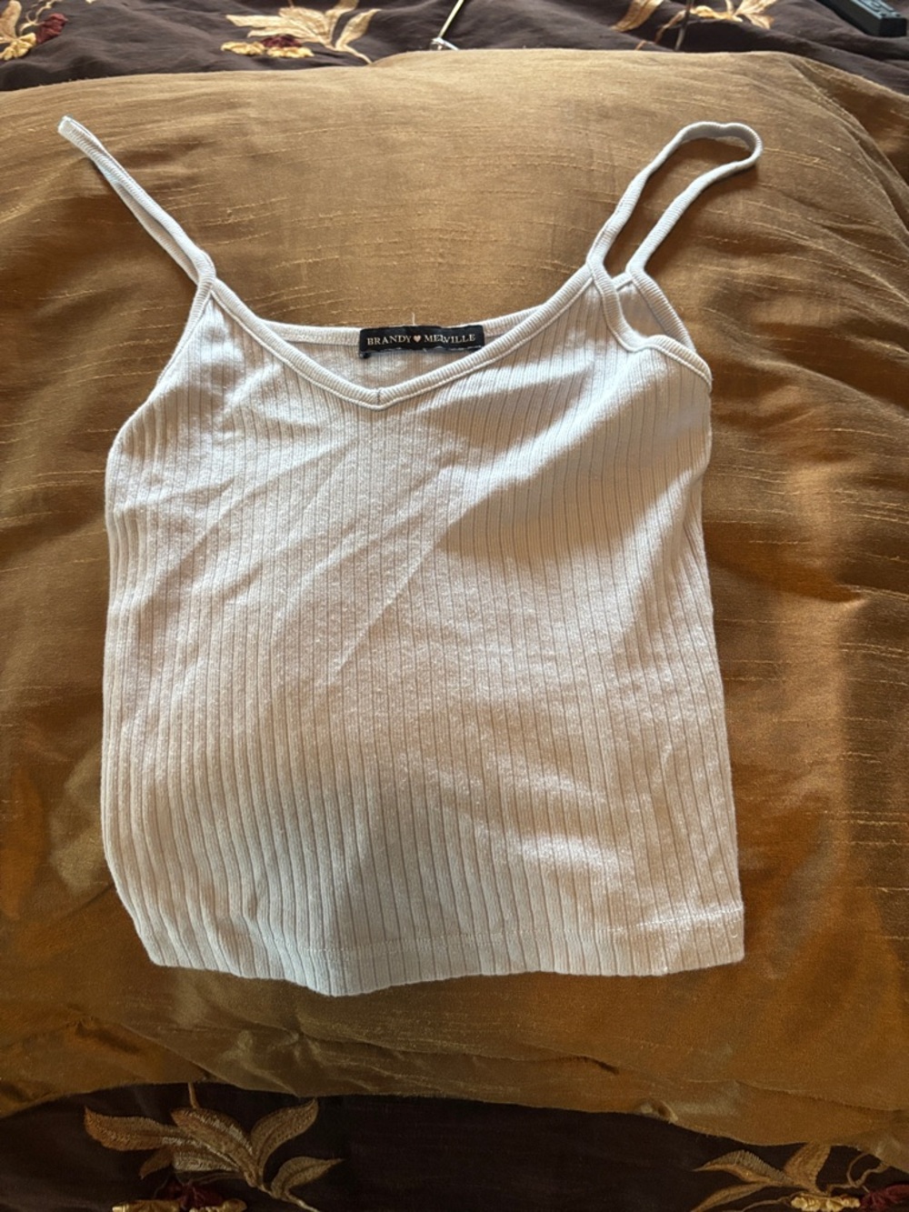 Brandy Melville light blue Ribbed V-Neck Spaghetti Strap Camisole
